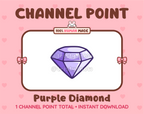 Purple Diamond Twitch channel point icon.