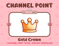 Gold Crown Twitch channel point icon.