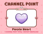 Purple Heart Twitch channel point icon.