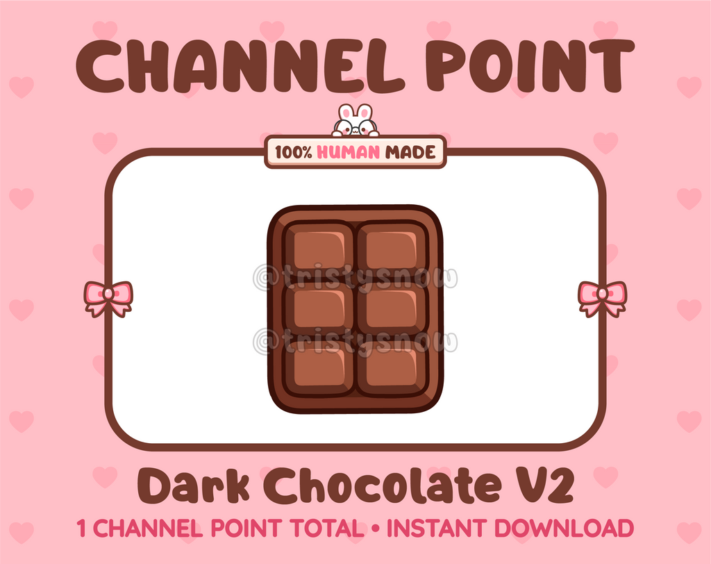 Dark Chocolate without wrapper Twitch channel point icon.