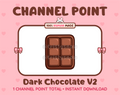 Dark Chocolate without wrapper Twitch channel point icon.