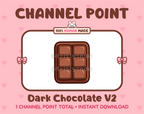 Dark Chocolate without wrapper Twitch channel point icon.