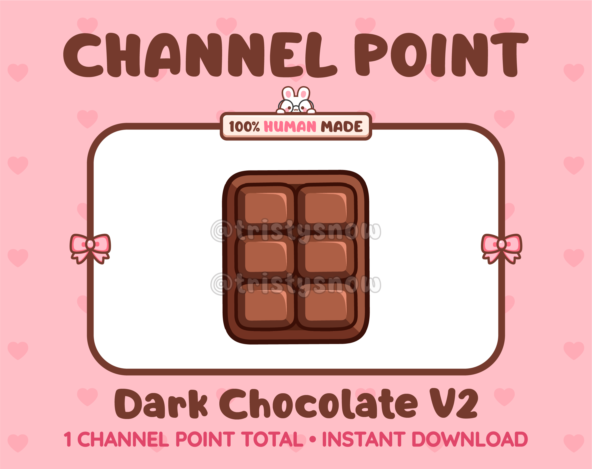 Dark Chocolate without wrapper Twitch channel point icon.