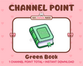 Green Book Twitch channel point icon.