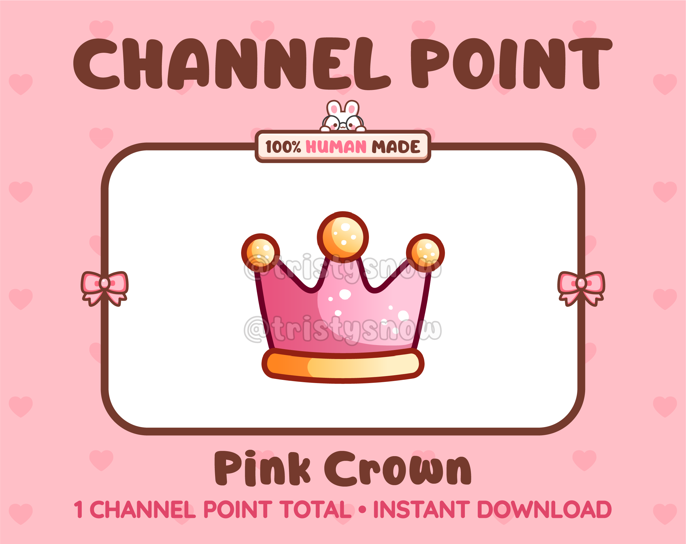 Pink Crown Twitch channel point icon.