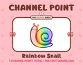 Rainbow Snail Twitch channel point icon.