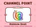Rainbow Snail Twitch channel point icon.