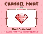 Red Diamond Twitch channel point icon.