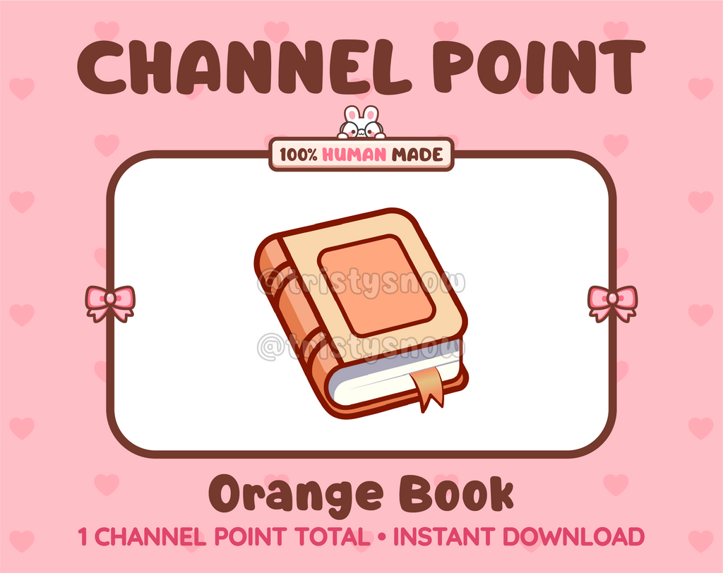 Orange Book Twitch channel point icon.