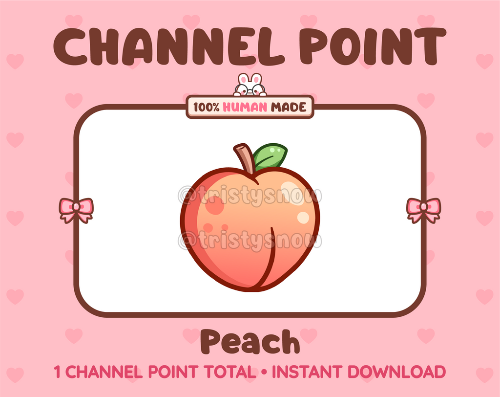 Peach Twitch channel point icon.