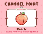 Peach Twitch channel point icon.