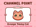 Cute orange tabby cat channel point icon with green eyes for Twitch.