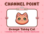 Cute orange tabby cat channel point icon with green eyes for Twitch.