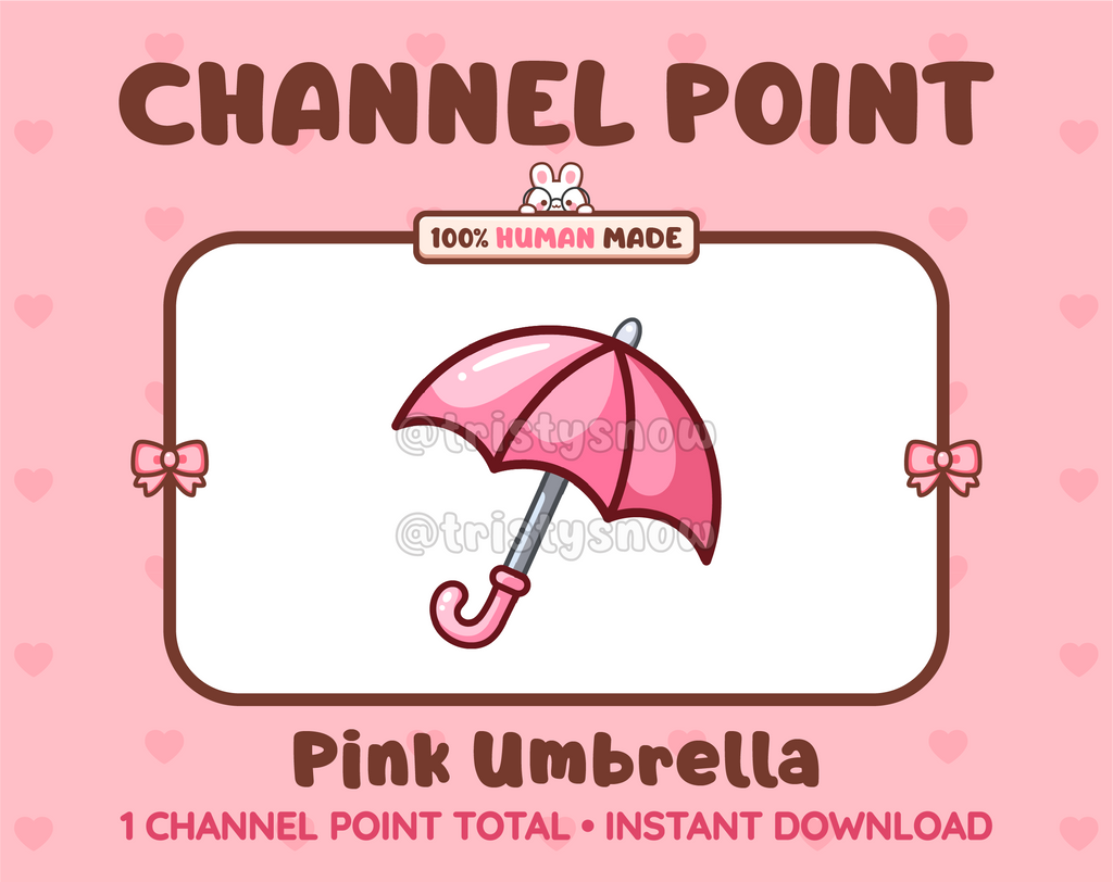Pink Umbrella Twitch channel point icon.