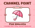 Pink Umbrella Twitch channel point icon.
