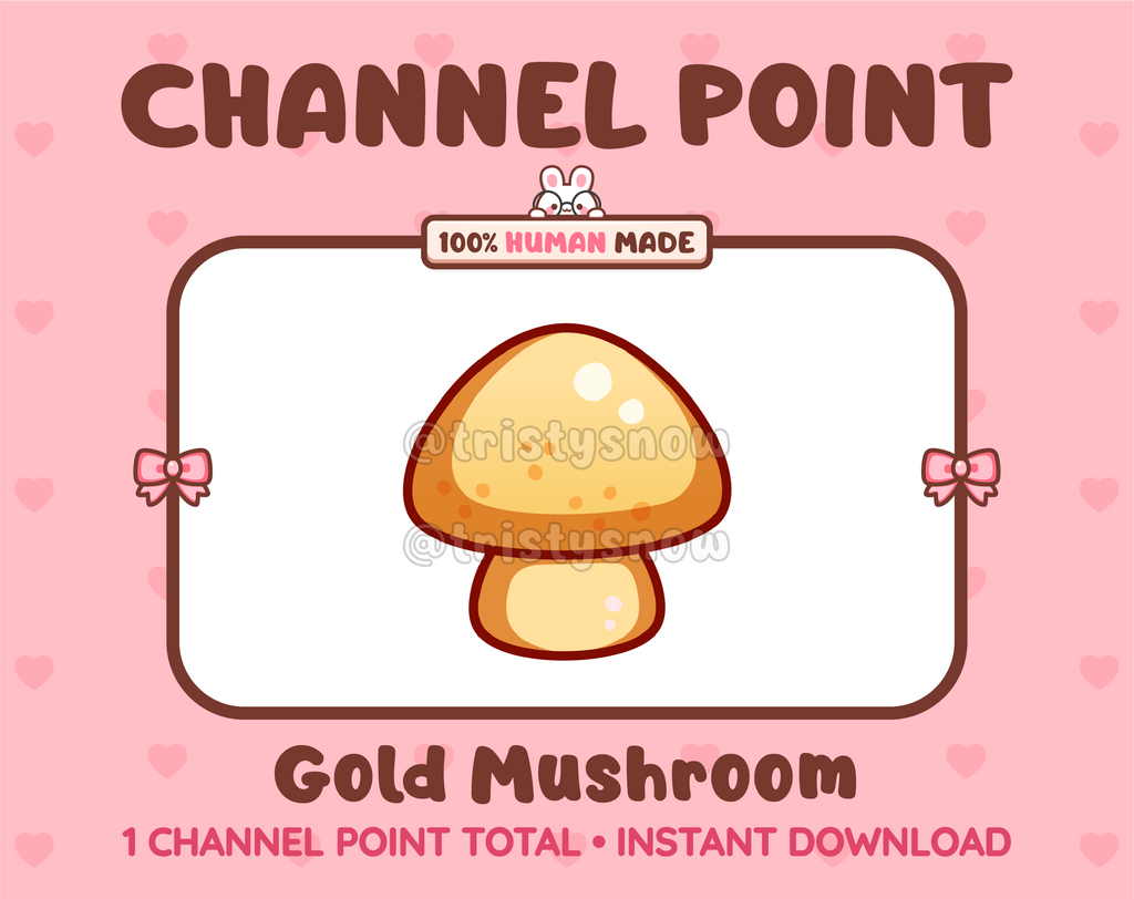 Gold Mushroom Twitch channel point icon.