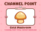 Gold Mushroom Twitch channel point icon.