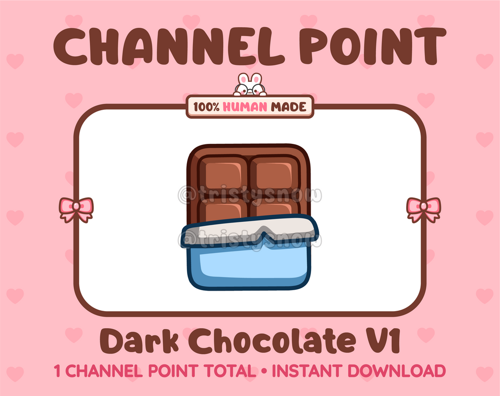 Dark Chocolate with wrapper Twitch channel point icon.