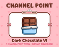Dark Chocolate with wrapper Twitch channel point icon.