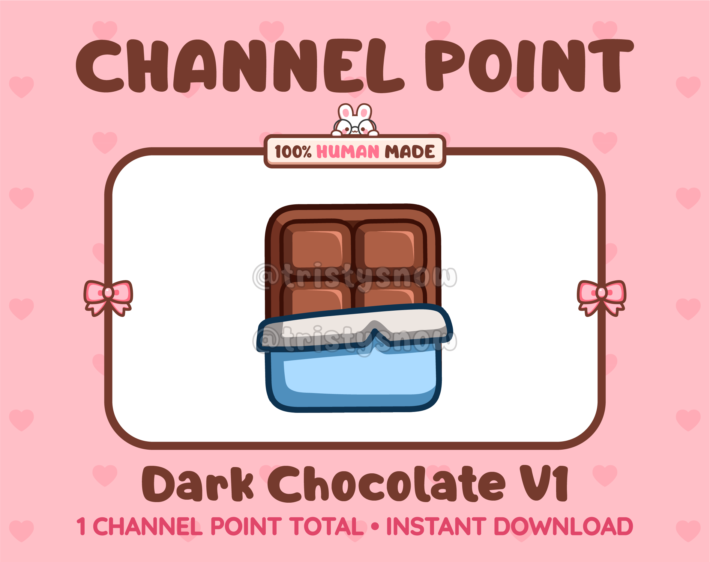 Dark Chocolate with wrapper Twitch channel point icon.
