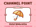 Gold Umbrella Twitch channel point icon.