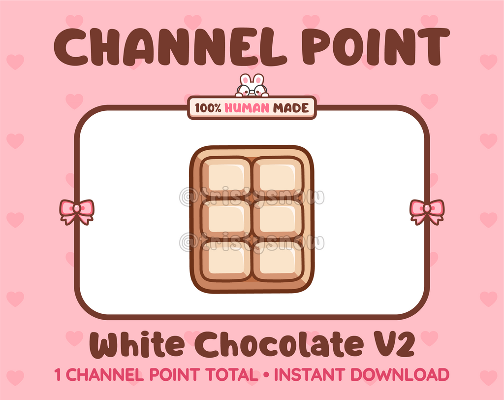 White Chocolate without wrapper Twitch channel point icon.