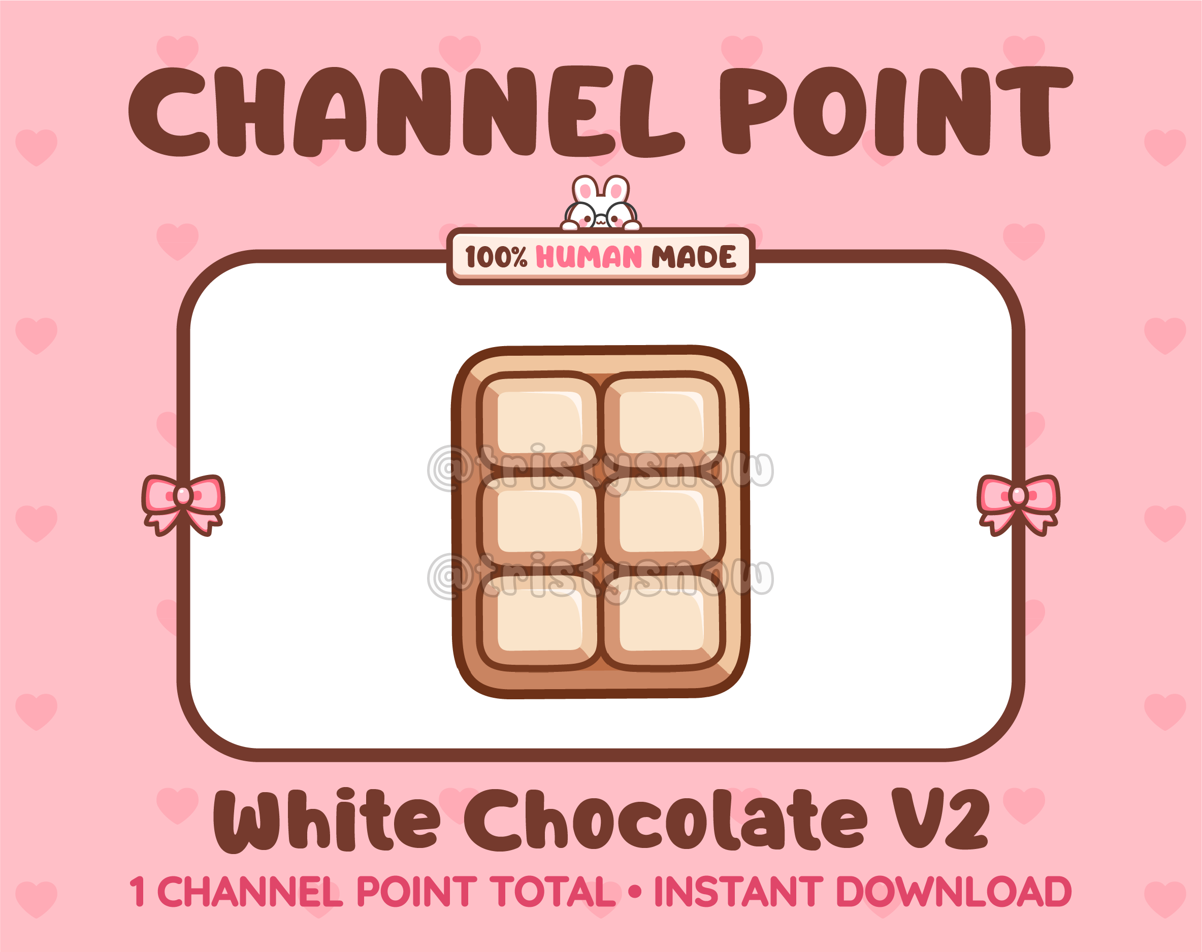 White Chocolate without wrapper Twitch channel point icon.