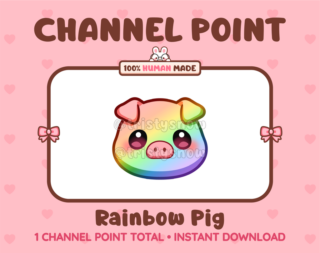 Rainbow Pig Twitch channel point icon.