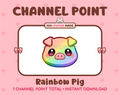 Rainbow Pig Twitch channel point icon.
