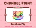Rainbow Pig Twitch channel point icon.