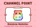 Rainbow Hamster Twitch channel point icon.