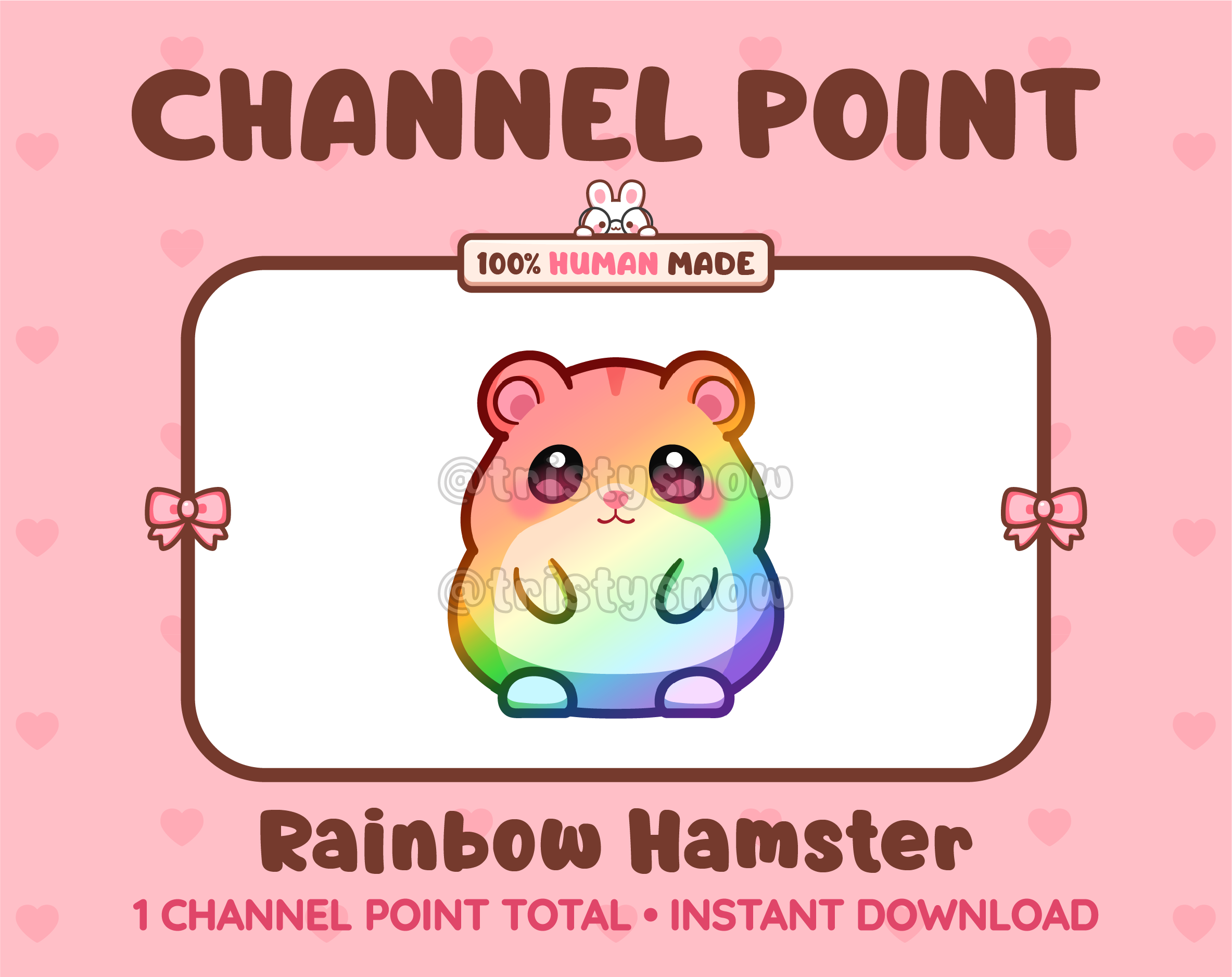 Rainbow Hamster Twitch channel point icon.