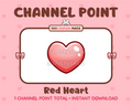 Red Heart Twitch channel point icon.