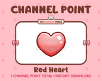 Red Heart Twitch channel point icon.