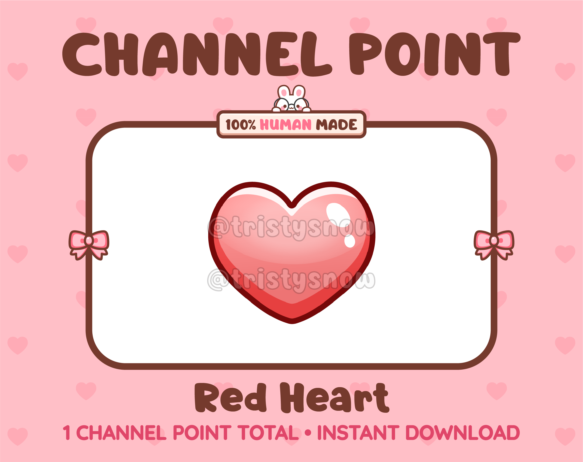 Red Heart Twitch channel point icon.