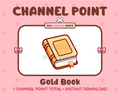 Gold Book Twitch channel point icon.
