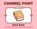 Gold Book Twitch channel point icon.