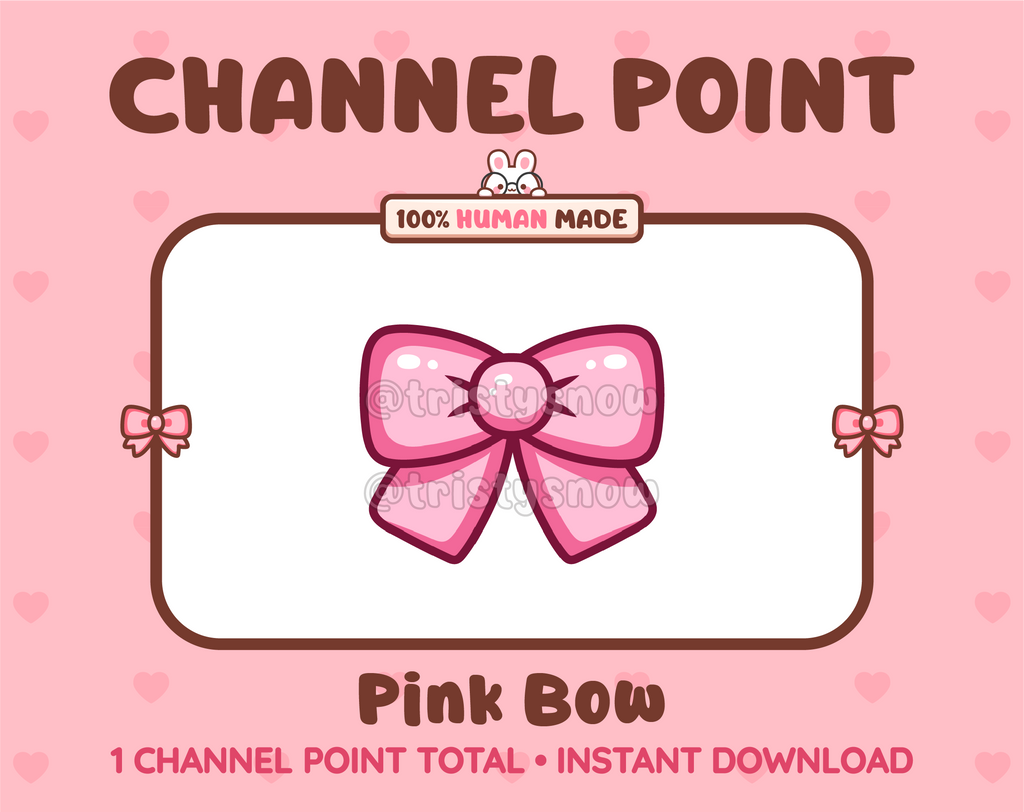 Pink Bow Twitch channel point icon.