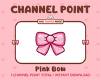 Pink Bow Twitch channel point icon.
