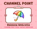 Rainbow Umbrella Twitch channel point icon.