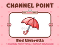 Red Umbrella Twitch channel point icon.