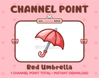 Red Umbrella Twitch channel point icon.