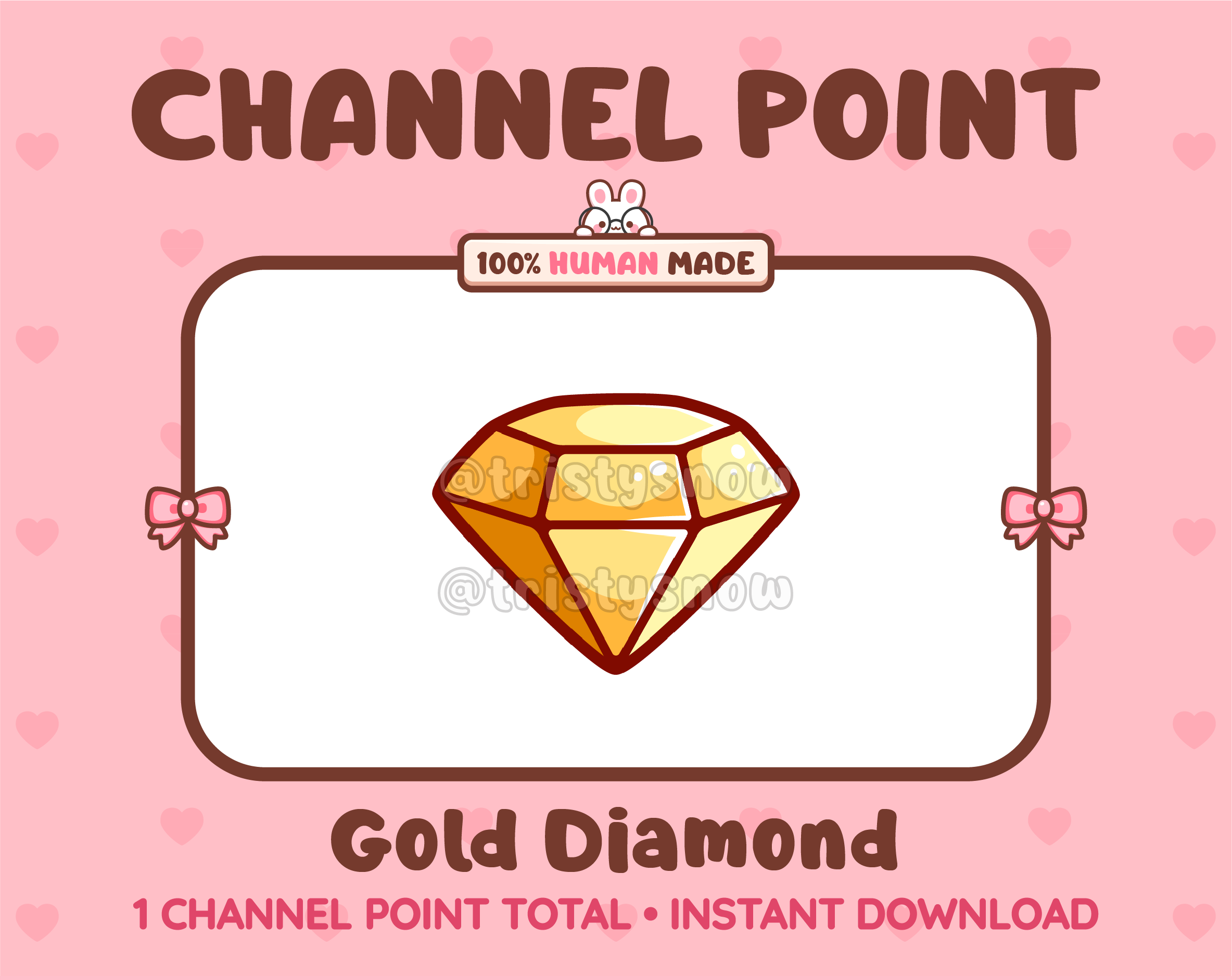 Gold Diamond Twitch channel point icon.