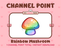 Rainbow Mushroom Twitch channel point icon.