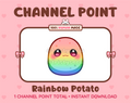 Rainbow Potato Twitch channel point icon.