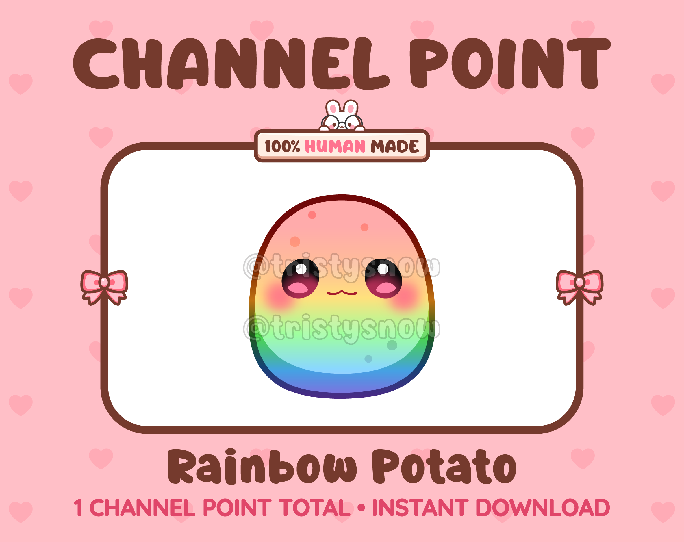Rainbow Potato Twitch channel point icon.