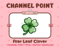 Green Clover Twitch channel point icon.