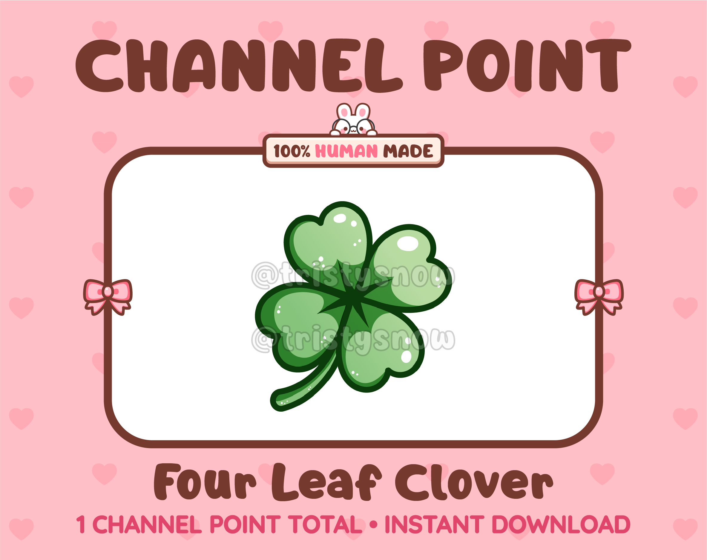 Green Clover Twitch channel point icon.