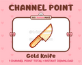 Gold Knife Twitch channel point icon.