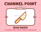 Gold Knife Twitch channel point icon.